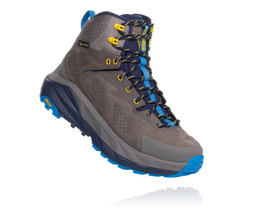 Hoka One One Hiking Boots Mens Grey/Blue - Kaha GORE-TEX - 61320CGMN